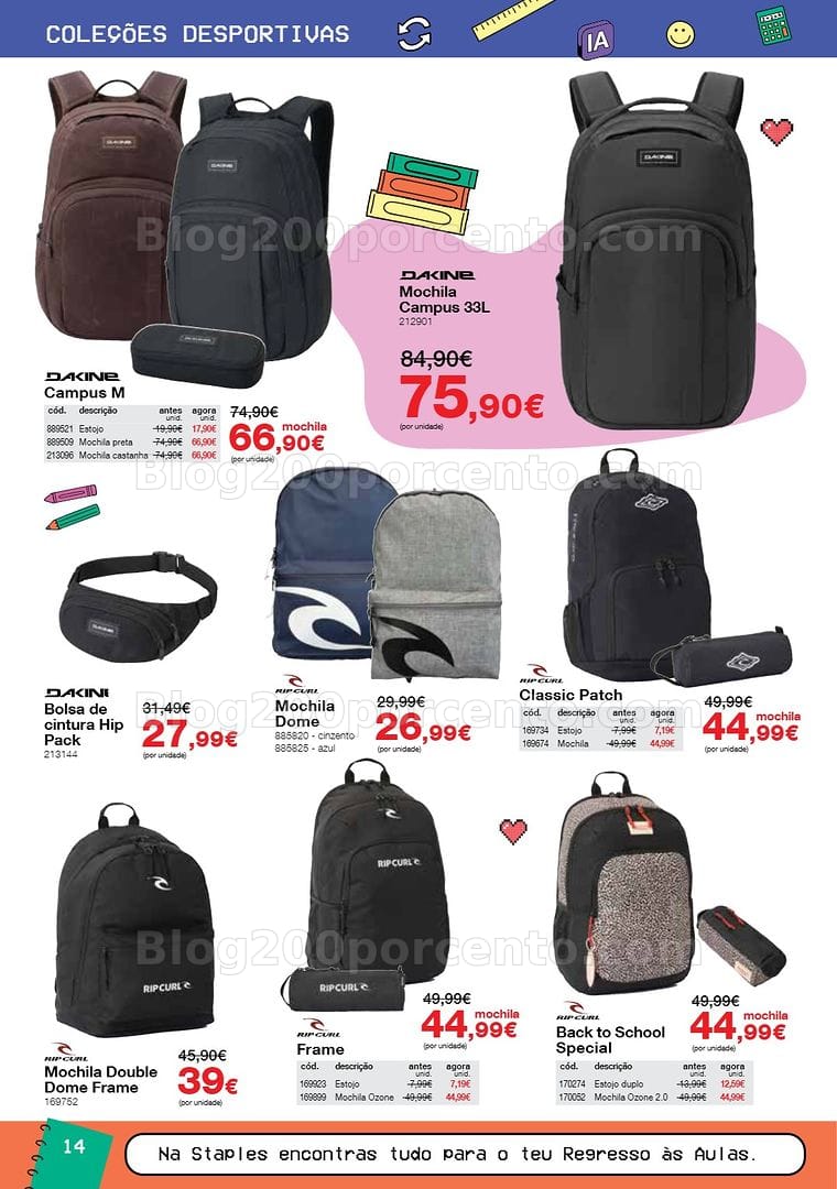 Antevisão Folheto STAPLES Regresso às Aulas Promoções de 17 agosto a 30 setembro